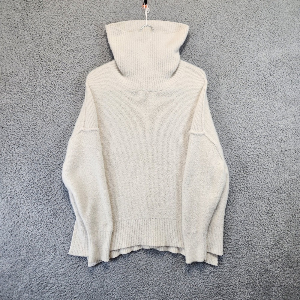 Aerie Long Sleeve Turtleneck Sweater Womens S/P Cream Cozy Knit Oversized